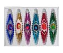 Voir la slide Coffret 6 gouttes de Noël en verre soufflé réflecteur central motifs pailletés argentés