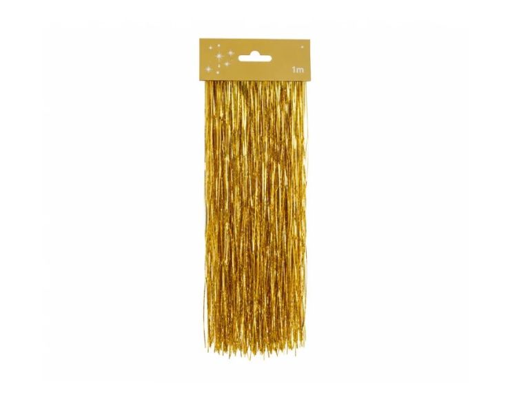 Cheveux d'ange lametta doré brillant fibres scintillantes décoration sapin de Noël 1m