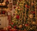 Voir la slide Cheveux d'ange lametta doré brillant fibres scintillantes décoration sapin de Noël 1m