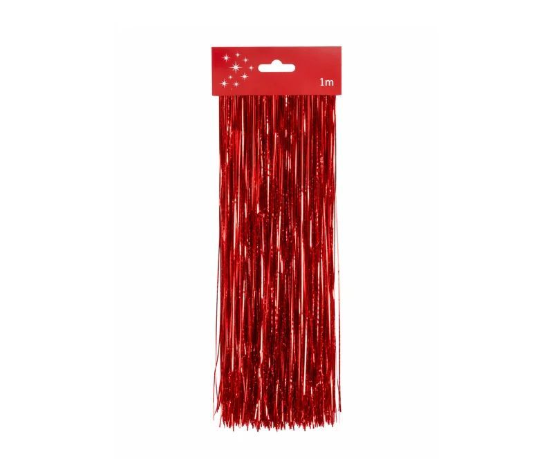Cheveux d'ange lametta rouge brillant fibres scintillantes décoration sapin de Noël 1m
