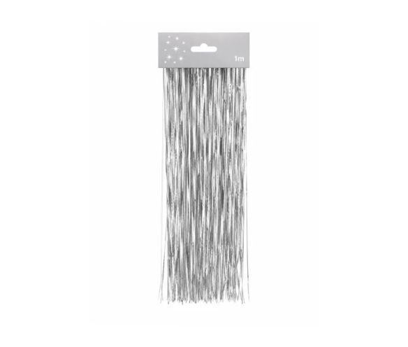 Cheveux d'ange lametta argenté brillant fibres scintillantes décoration sapin de Noël 1m