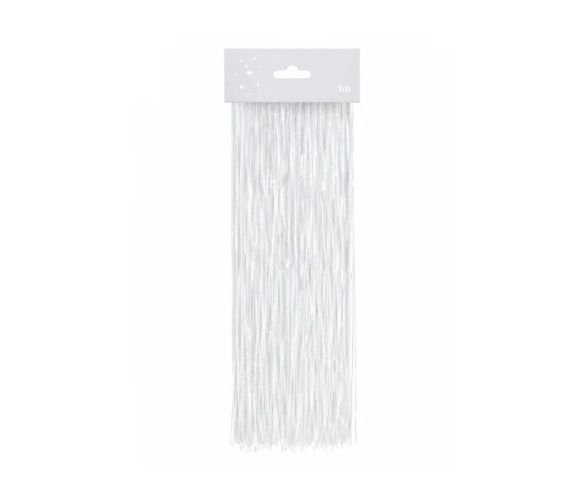 Cheveux d'ange lametta blanc brillant fibres scintillantes décoration sapin de Noël 1m