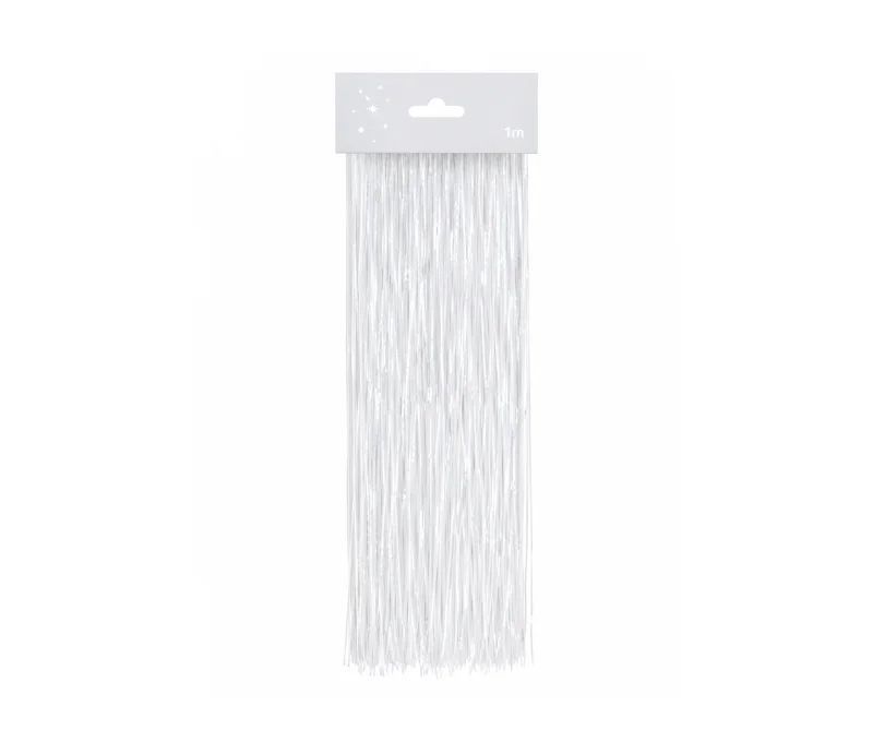 Cheveux d'ange lametta blanc brillant fibres scintillantes décoration sapin de Noël 1m
