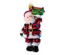 Voir la slide Suspension Père Noël en verre soufflé peint à la main enrubanné de guirlandes lumineuses multicolores panneau Lights H14cm