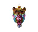 Voir la slide Suspension hibou en verre soufflé peint à la main multicolore brillant rose turquoise doré rouge pailleté H10cm