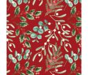 Voir la slide Serviette papier rouge motif houx gui feuillage baies blanches rouges 33cm