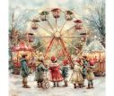 Voir la slide Serviette papier marché de Noël grande roue illuminée enfants neige 33cm