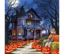 Voir la slide Serviette papier maison hantée citrouilles épouvantail pleine lune 33cm