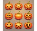 Voir la slide Serviette papier citrouilles Halloween visages sculptés grille 33cm