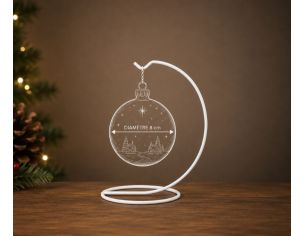 Support métal blanc pour boule de Noël D8cm