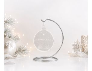 Support pour boule de noël argenté, convient pour boule de Noël de diamètre 8cm.