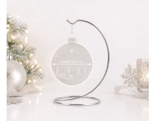 Support pour boule de Noël argenté en métal pour boule de Noël de 12 cm de diamètre.