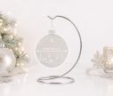 Voir la slide Support pour boule de Noël argenté en métal pour boule de Noël de 12 cm de diamètre.