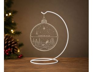 Support métal blanc pour boule de Noël D12cm