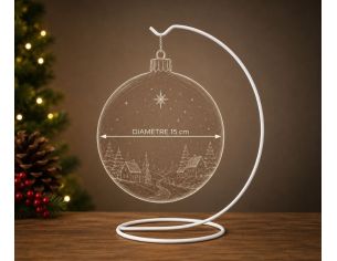 Support métal blanc pour boule de Noël D15cm
