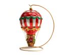 Voir la slide Suspension de Noël montgolfière rouge, blanche et dorée en verre soufflé et peinte à la main. 
Hauteur : 17cm
