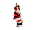 Voir la slide Suspension verre soufflé Père Noël rouge blanc tient panneau directionnel House cadeau vert H18cm