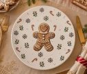 Voir la slide Assiette blanche porcelaine décor pain d'épices flocons sucres d'orge houx Ø20cm
