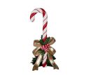 Voir la slide Décoration Noël canne sucre d'orge rouge houx nœud doré H91cm