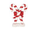 Voir la slide Décoration Noël deux cannes sucre d'orge rouge nœud houx socle neige H25cm