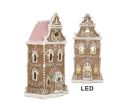 Voir la slide Maison pain d'épices marron pastel LED fenêtres lumineuses H18cm