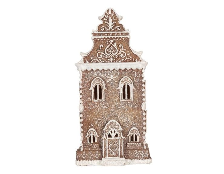 Maison gingerbread brun clair LED H35cm