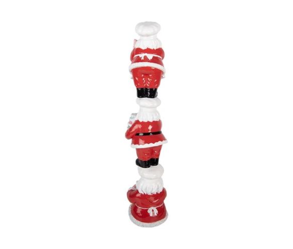 Décoration trois Pères Noël empilés pâtissiers glace gâteau menu polyrésine L12 x l14 x H52cm