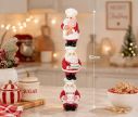 Voir la slide Décoration trois Pères Noël empilés pâtissiers glace gâteau menu polyrésine L12 x l14 x H52cm