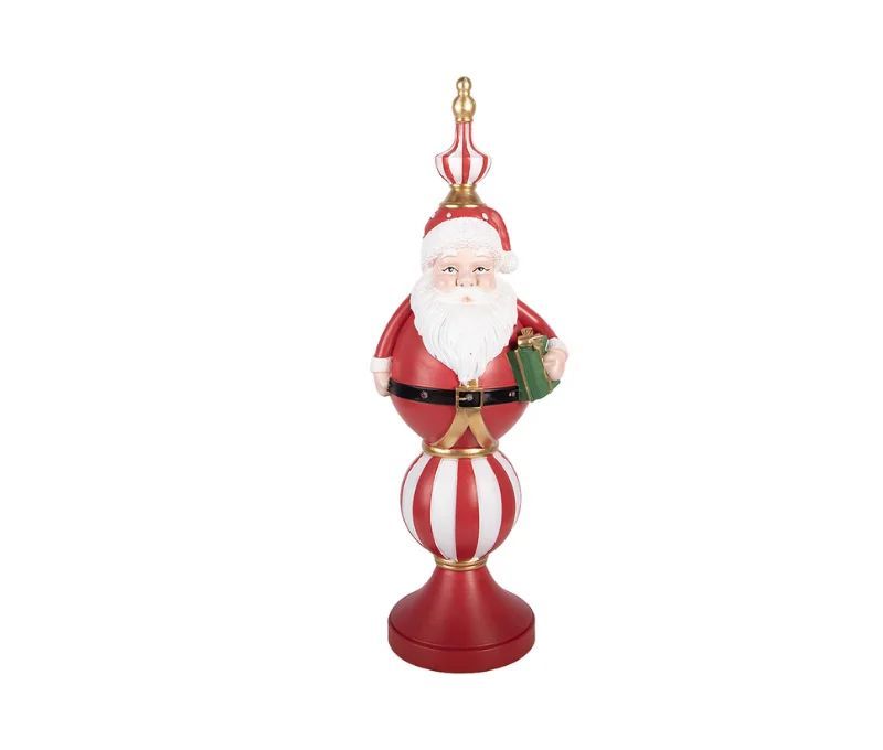 Décoration Père Noël LED rouge blanc doré cadeau vert L19 x l16 x H57cm