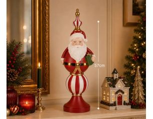 Décoration Père Noël LED rouge blanc doré cadeau vert L19 x l16 x H57cm