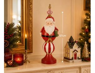 Décoration Père Noël LED rouge blanc doré cadeau vert L19 x l16 x H57cm