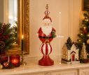 Voir la slide Décoration Père Noël LED rouge blanc doré cadeau vert L19 x l16 x H57cm