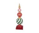 Voir la slide Décoration Noël pointe boules rouge blanc vert doré socle carré rouge L16 x l16 x H56cm