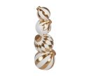 Voir la slide Décoration Noël quatre boules empilées blanches dorées motifs rayures losanges Ø15 x H41cm