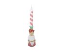 Voir la slide Bougeoir casse-noisette couronne dorée bougie torsadée rose blanc L9 x l10 x H45cm