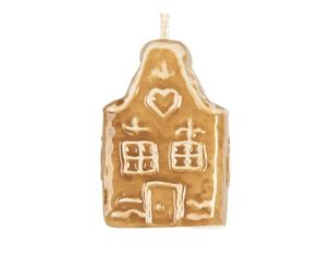 Suspension maison pain d'épices marron cœur fenêtres porte H6cm