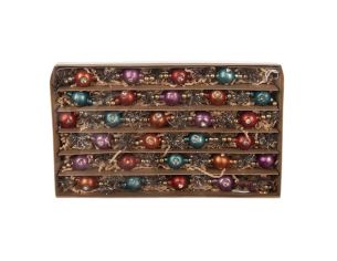 Guirlande de Noël perles verre turquoise rose orange doré 180cm