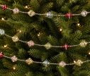 Voir la slide Guirlande de Noël perles argentées facettées rouge doré rose verre 180cm
