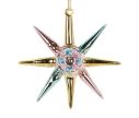 Voir la slide Suspension étoile de Noël verre rose bleu doré H11cm