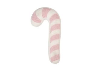 Coussin en forme de canne sucre d'orge rose blanc peluche H40cm