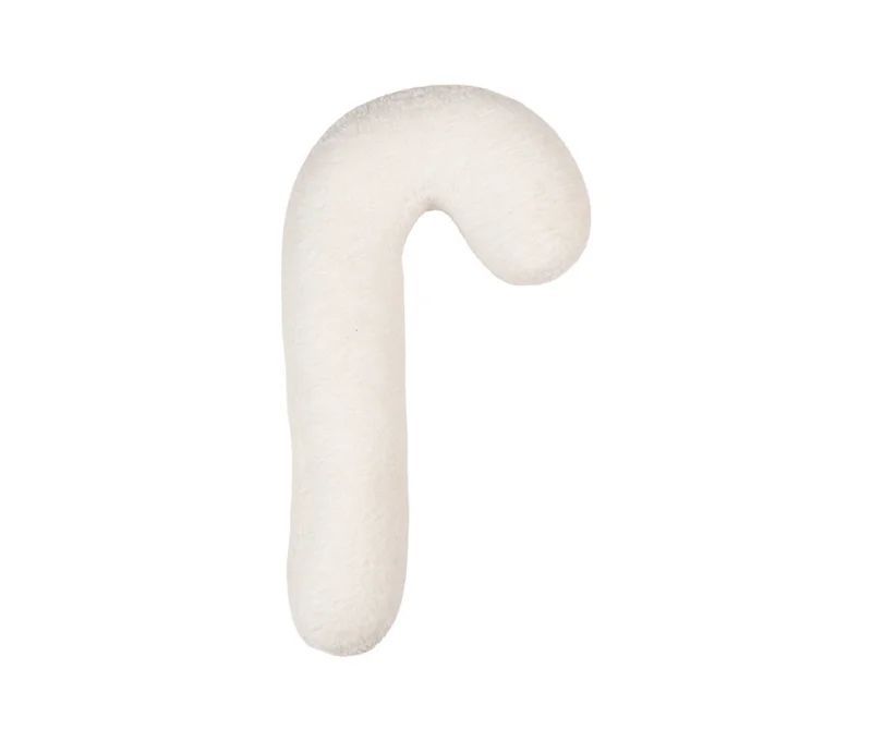 Coussin en forme de canne sucre d'orge rose blanc peluche H40cm