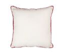 Voir la slide Coussin coton blanc pompons rouges bonhommes maisons pain d'épices sucres d'orge 40x40cm