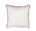 Voir la slide Coussin blanc passepoil rouge sapins verts treillis nœuds rouges strass 40x40cm