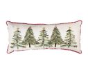 Voir la slide Coussin brodé sapins de Noël perles rouge blanc liseré pompons 70cm