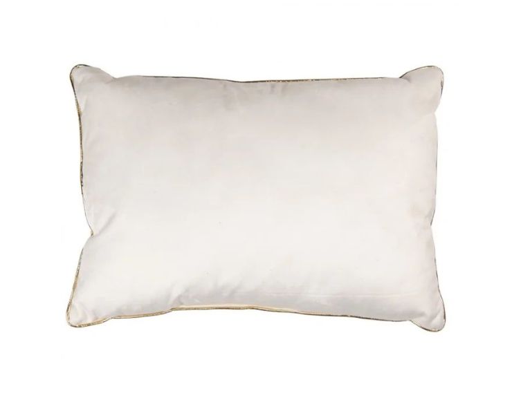 Coussin brodé 3 sapins de Noël fond treillis doré argenté 50cm