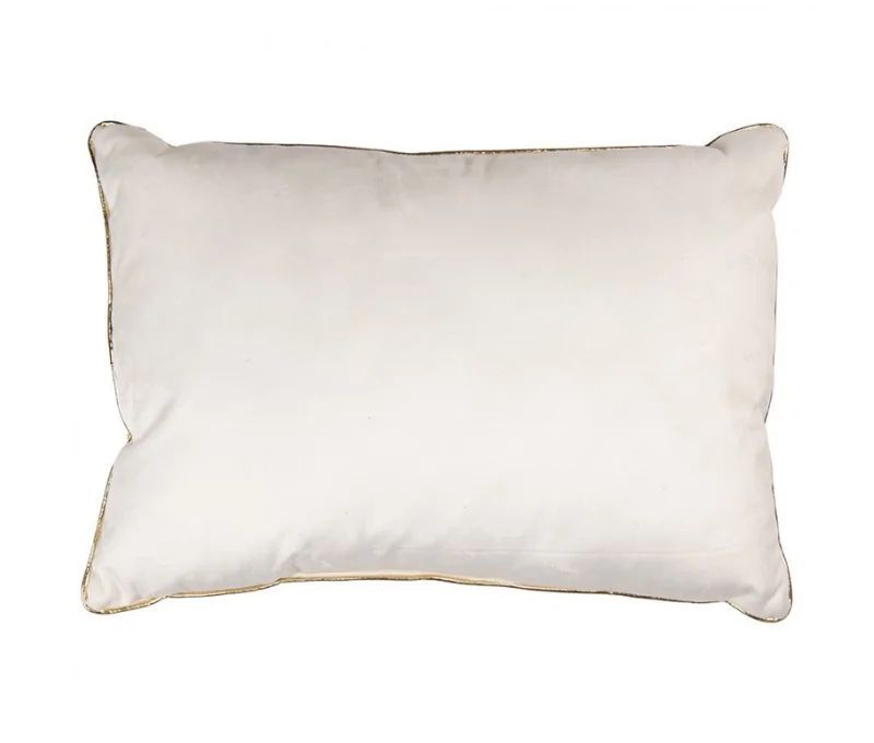 Coussin brodé 3 sapins de Noël fond treillis doré argenté 50cm