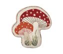 Voir la slide Coussin forme champignons rouge orange perles brodé rembourré toile beige 40x38cm