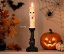 Voir la slide Bougie fantôme LED visage effrayant socle noir baroque Ø11cm H44cm