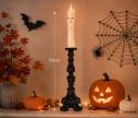 Voir la slide Bougie fantôme LED visage triste socle noir baroque H63cm