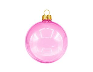Boule de Noël verre transparent rose fuchsia Ø8cm